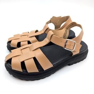 Nordstrom Stevie Fisherman Sandal Adjustable Women's Brown/Black Size US5 EU36